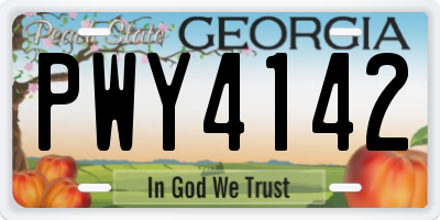 GA license plate PWY4142