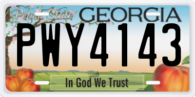 GA license plate PWY4143