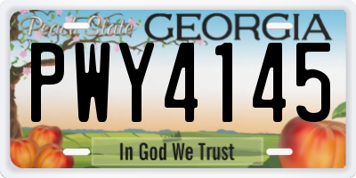 GA license plate PWY4145