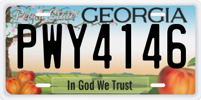 GA license plate PWY4146