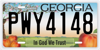 GA license plate PWY4148