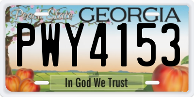 GA license plate PWY4153