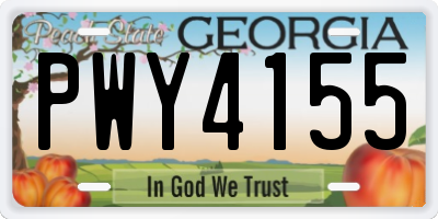 GA license plate PWY4155