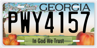 GA license plate PWY4157
