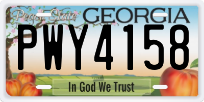 GA license plate PWY4158
