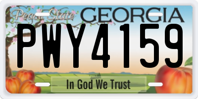 GA license plate PWY4159
