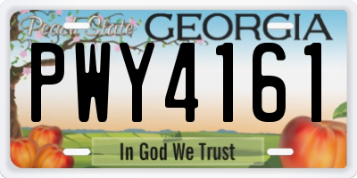 GA license plate PWY4161