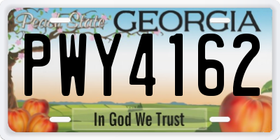 GA license plate PWY4162