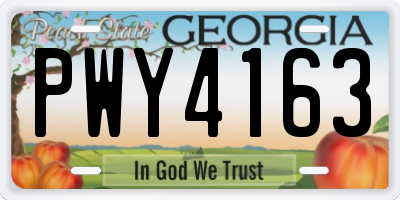GA license plate PWY4163