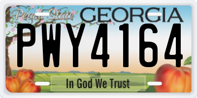 GA license plate PWY4164