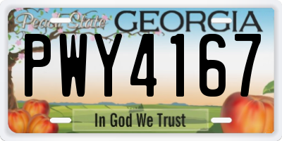 GA license plate PWY4167