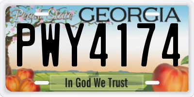 GA license plate PWY4174