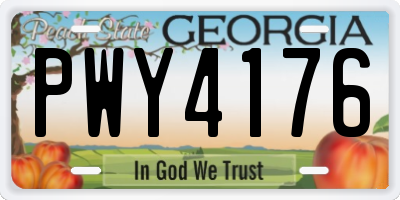 GA license plate PWY4176