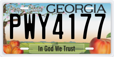 GA license plate PWY4177