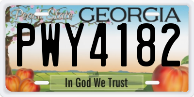 GA license plate PWY4182
