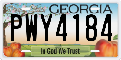 GA license plate PWY4184
