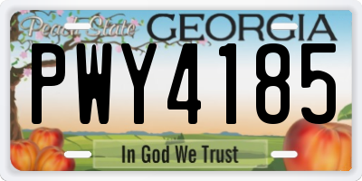 GA license plate PWY4185