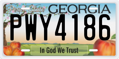 GA license plate PWY4186