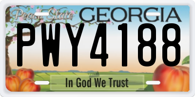 GA license plate PWY4188