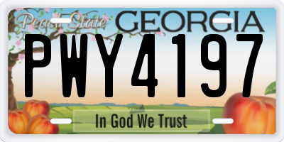 GA license plate PWY4197