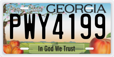 GA license plate PWY4199