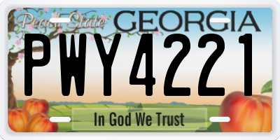 GA license plate PWY4221