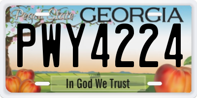 GA license plate PWY4224