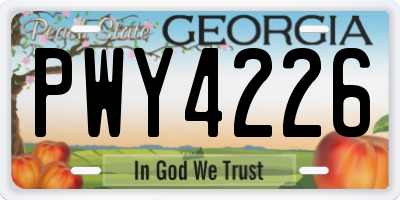 GA license plate PWY4226