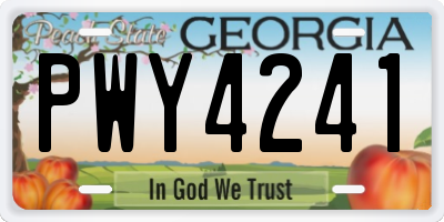 GA license plate PWY4241