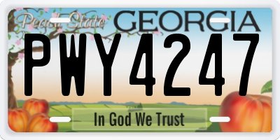 GA license plate PWY4247