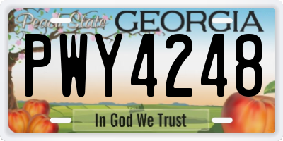 GA license plate PWY4248