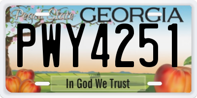 GA license plate PWY4251