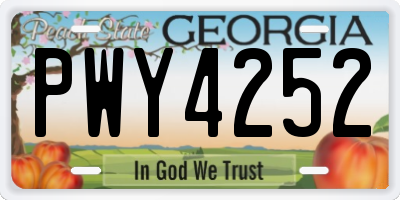 GA license plate PWY4252