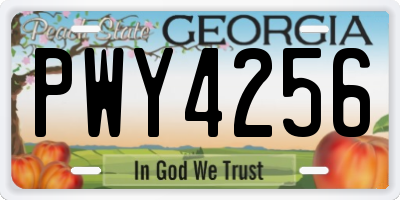 GA license plate PWY4256