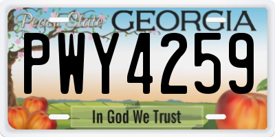 GA license plate PWY4259