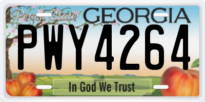 GA license plate PWY4264