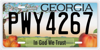 GA license plate PWY4267