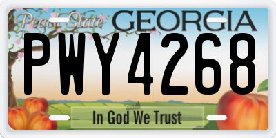 GA license plate PWY4268