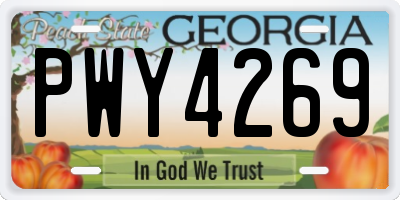 GA license plate PWY4269