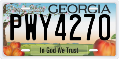 GA license plate PWY4270