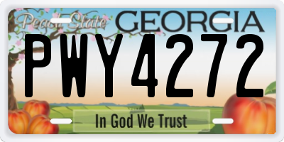 GA license plate PWY4272