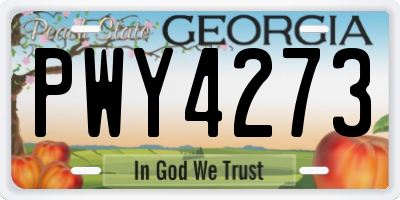 GA license plate PWY4273
