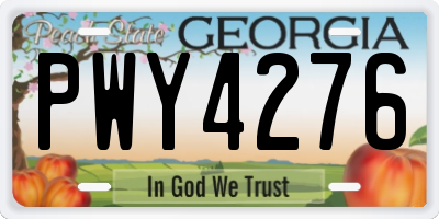 GA license plate PWY4276