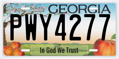 GA license plate PWY4277