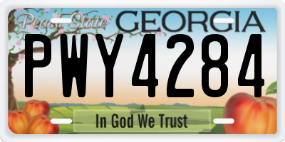 GA license plate PWY4284
