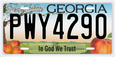 GA license plate PWY4290