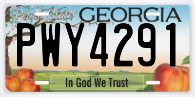 GA license plate PWY4291