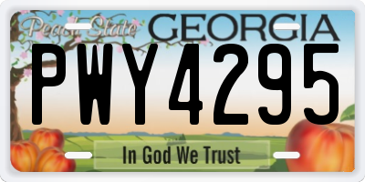 GA license plate PWY4295