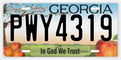 GA license plate PWY4319