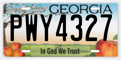 GA license plate PWY4327